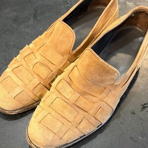 Billy Reid Tan Suede Slip-On Loafers